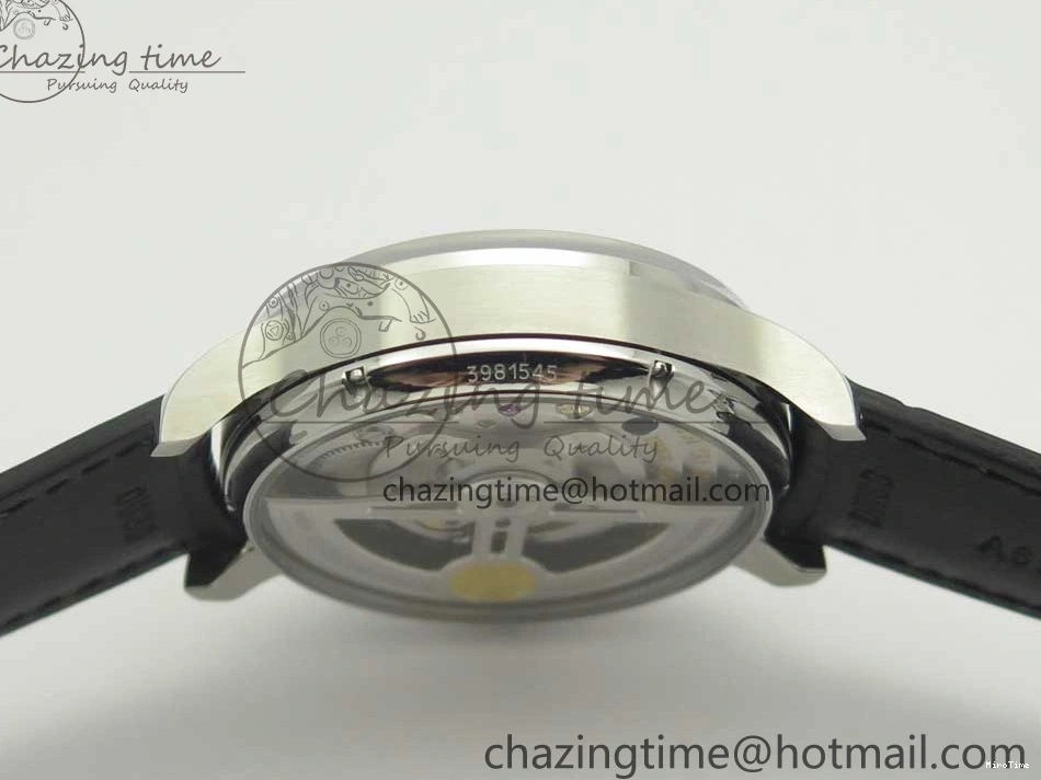 MIROTIME 1218 Efficient Portuguese Tourbillon IW5463 SS ZF Best Edition White Dial on Black Leather Strap 7170